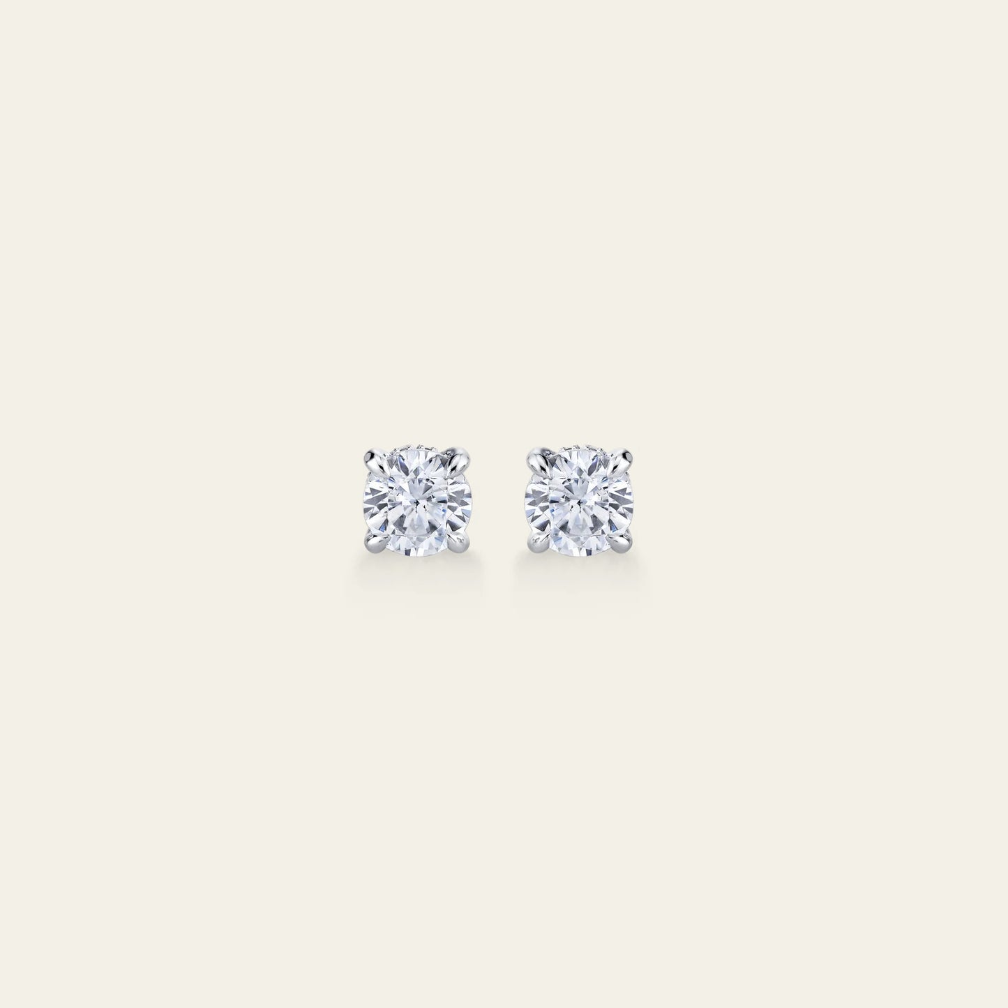 Stud Earrings – White Gold