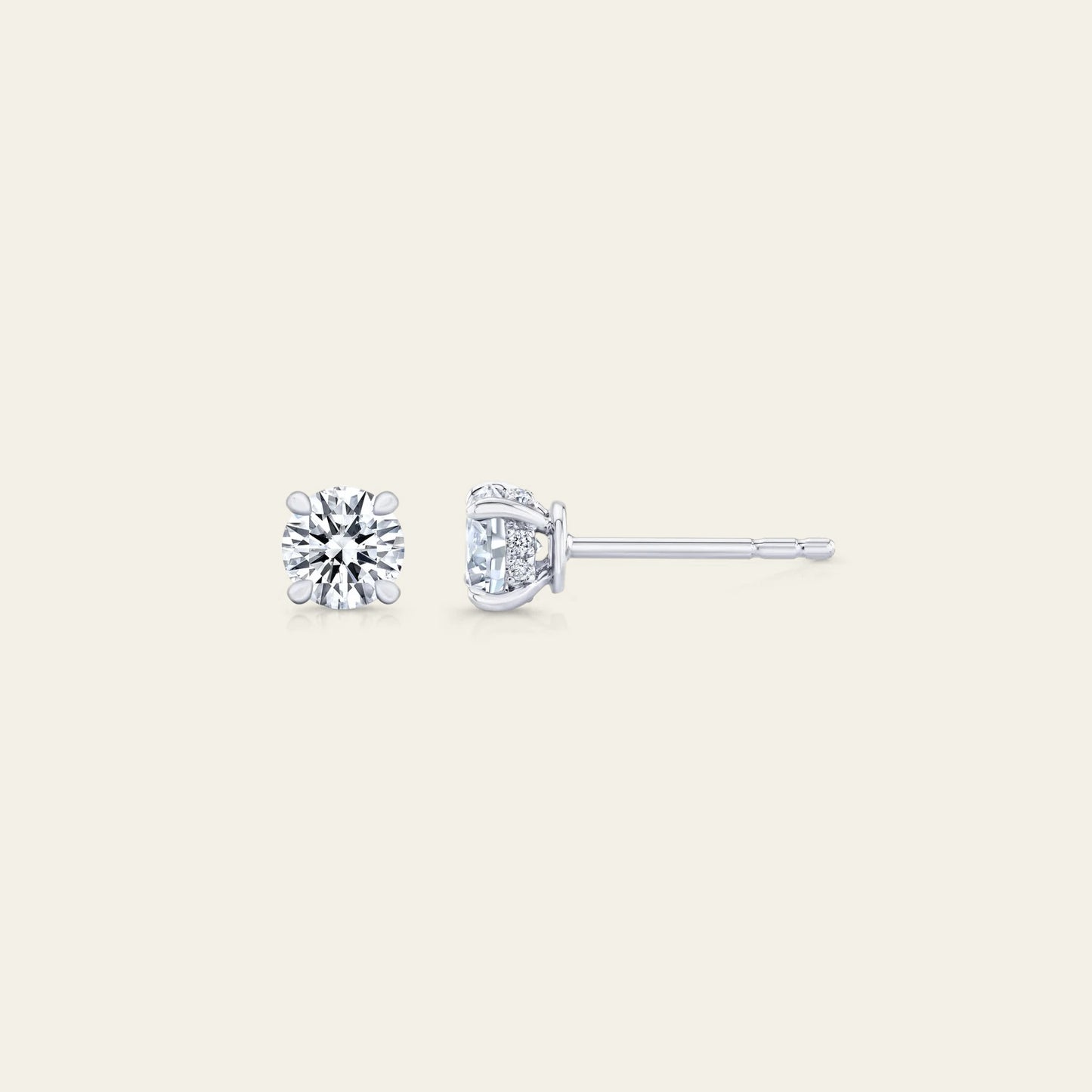 Stud Earrings – White Gold